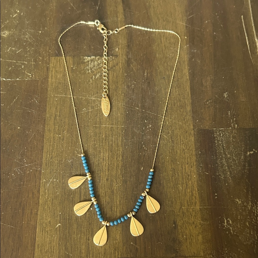 Plunder Gold Necklace with Blue Accents